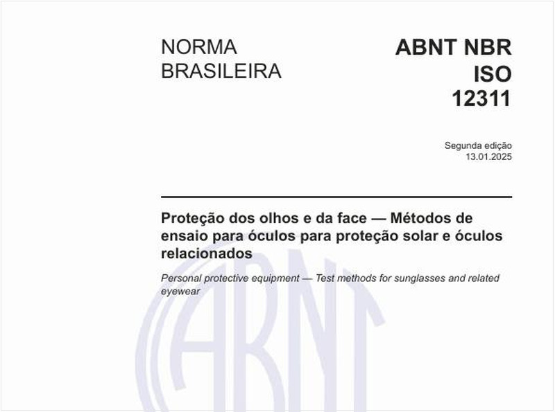 Proteção dos olhos e da face - Métodos de ensaio para óculos para proteção solar e óculos relacionados