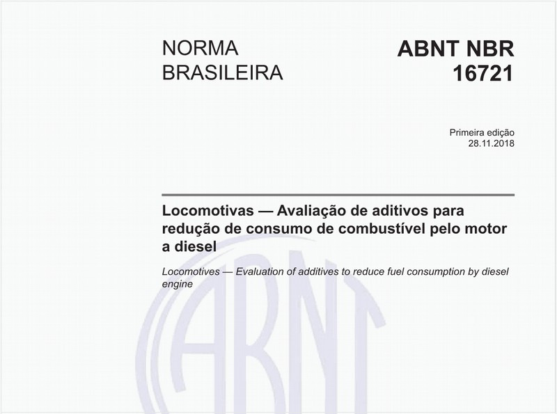 Locomotivas - Avaliação de aditivos para redução de consumo de combustível pelo motor a diesel