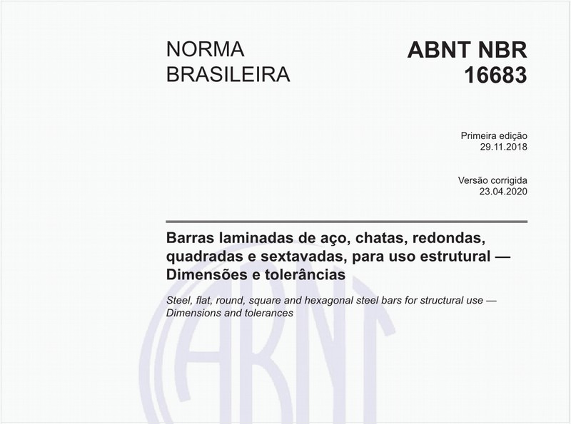 Barras laminadas de aço, chatas, redondas, quadradas e sextavadas, para uso estrutural - Dimensões e tolerâncias