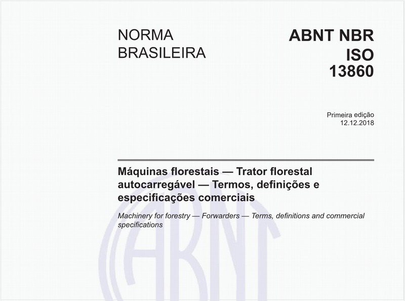 Máquinas florestais - Trator florestal autocarregável - Termos, definições e especificações comerciais