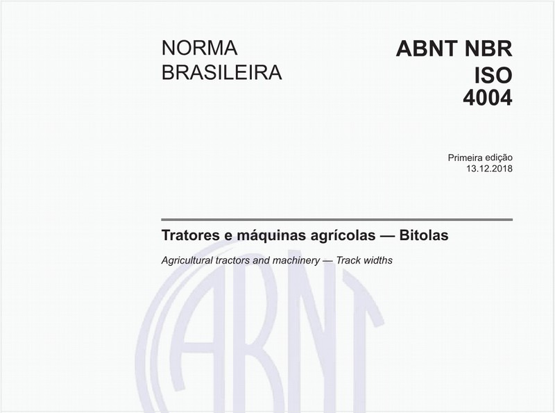 Tratores e máquinas agrícolas — Bitolas