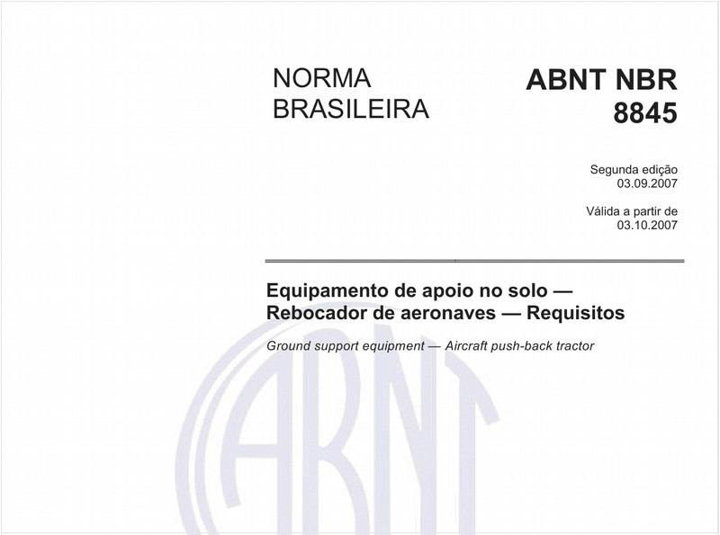 Equipamento de apoio no solo - Rebocador de aeronaves - Requisitos