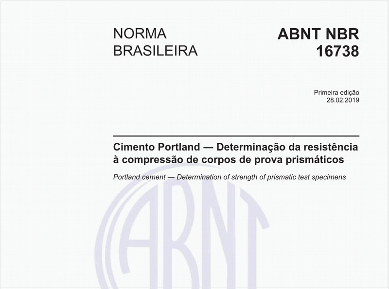 Cimento Portland - Determinação da resistência à compressão de corpos de prova prismáticos