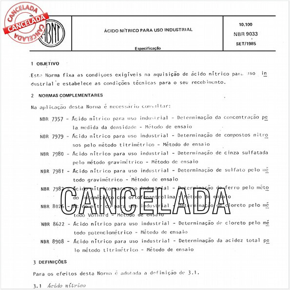 Acido nítrico para uso industrial