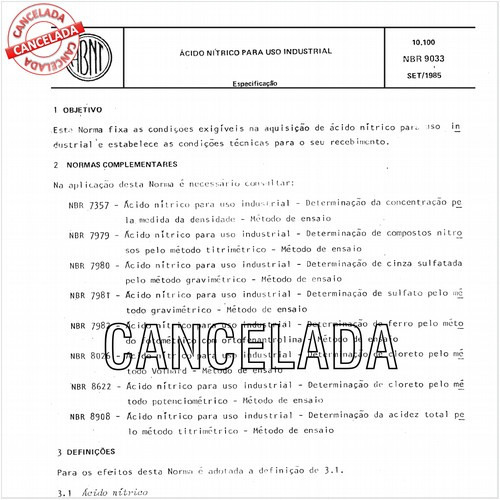 Acido nítrico para uso industrial