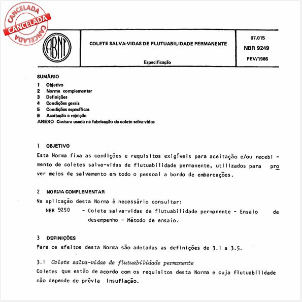 Colete salva-vidas de flutuabilidade permanente