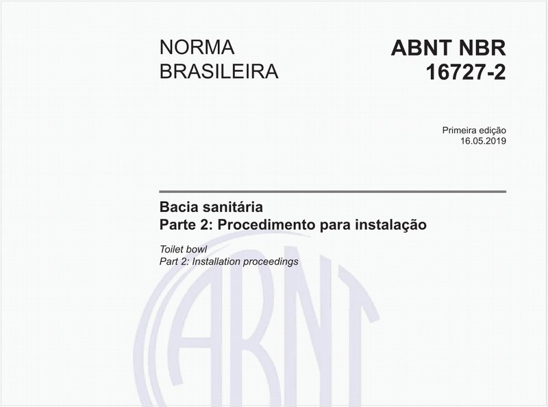 Bacia sanitária - Parte 2: Procedimento para instalação