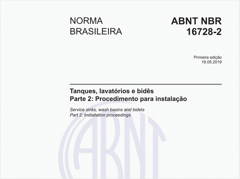Tanques, lavatórios e bidês - Parte 2: Procedimento para instalação