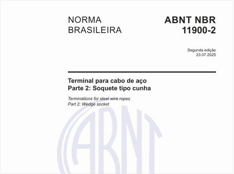 Terminal para cabo de aço - Parte 2: Soquete tipo cunha