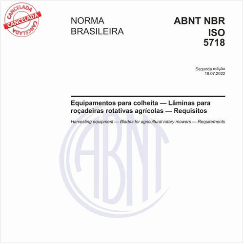 Equipamentos para colheita - Lâminas para roçadeiras rotativas agrícolas - Requisitos