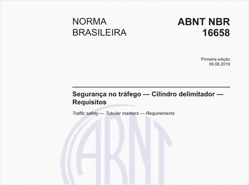 Segurança no tráfego — Cilindro delimitador — Requisitos