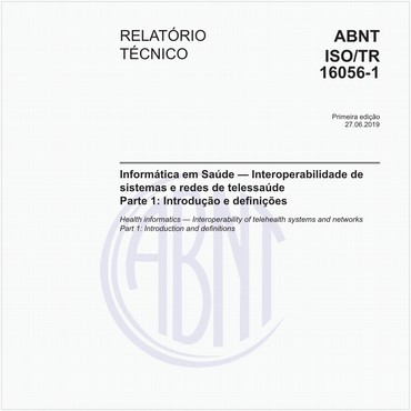 ABNT ISO/TR16056-1 de 06/2019