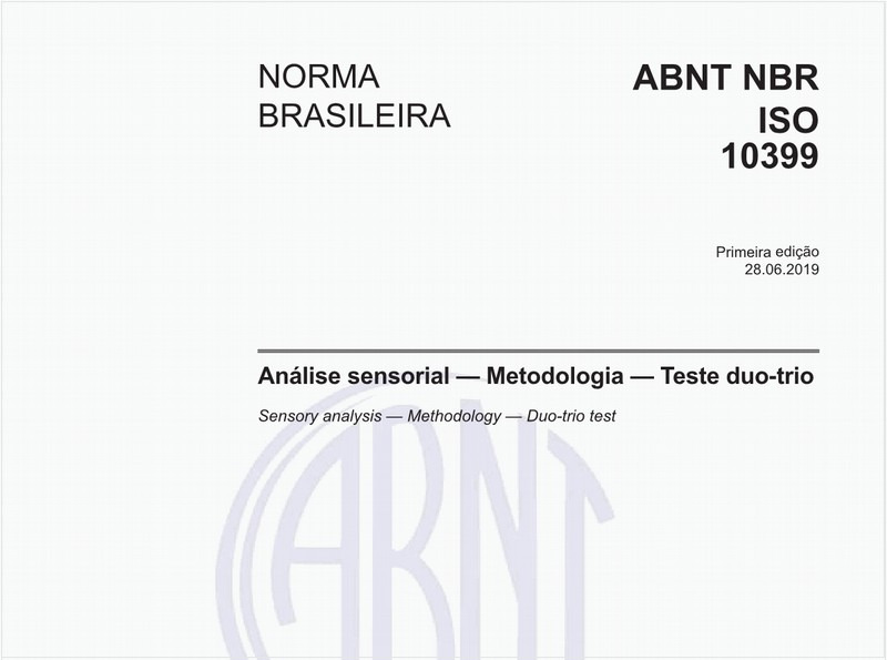 Análise sensorial — Metodologia — Teste duo-trio