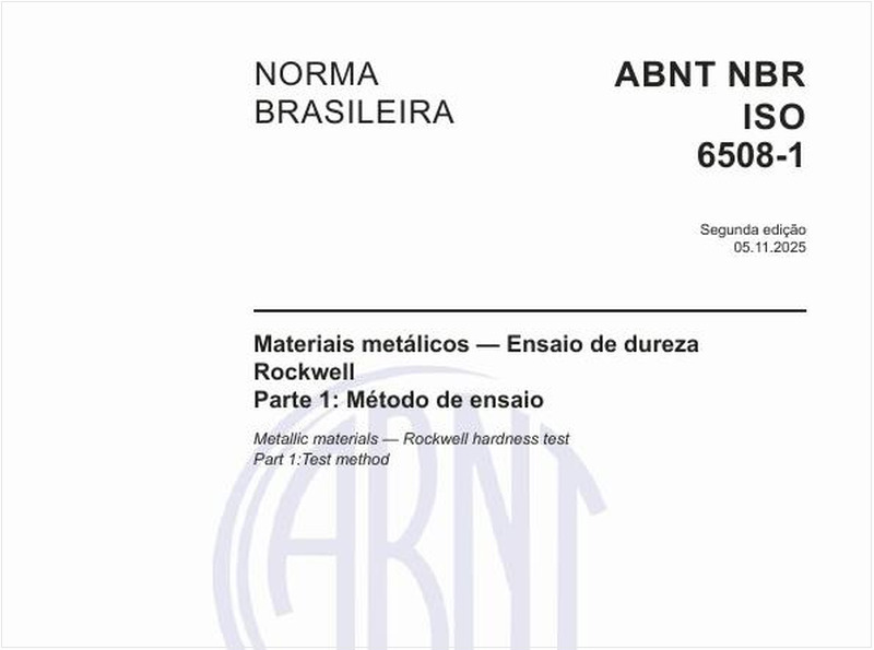 Materiais metálicos — Ensaio de dureza Rockwell - Parte 1: Método de ensaio