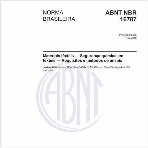 Materiais têxteis — Segurança química em têxteis — Requisitos e métodos de ensaio