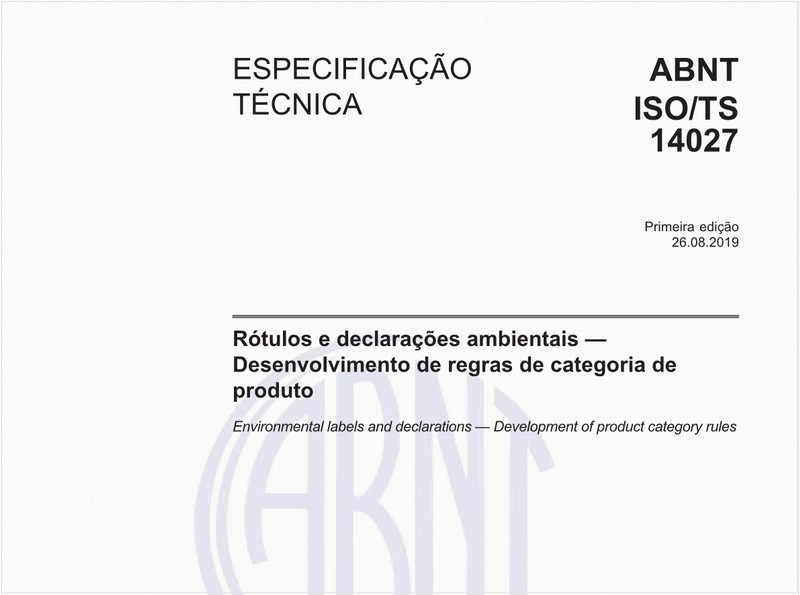 Rótulos e declarações ambientais — Desenvolvimento de regras de categoria de produto