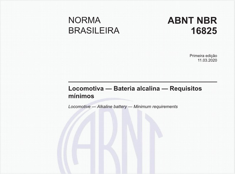 Locomotiva — Bateria alcalina — Requisitos mínimos