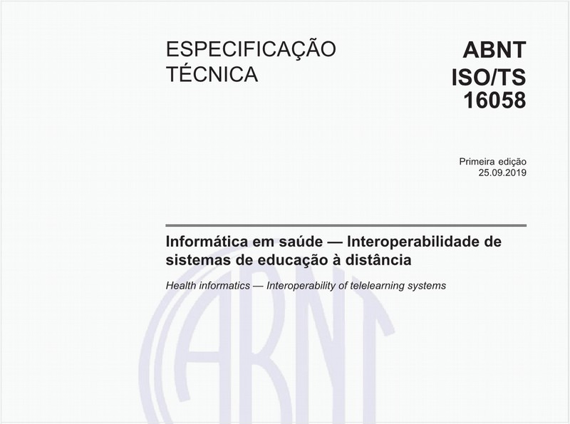 Informática em saúde - Interoperabilidade de sistemas de educação à distância