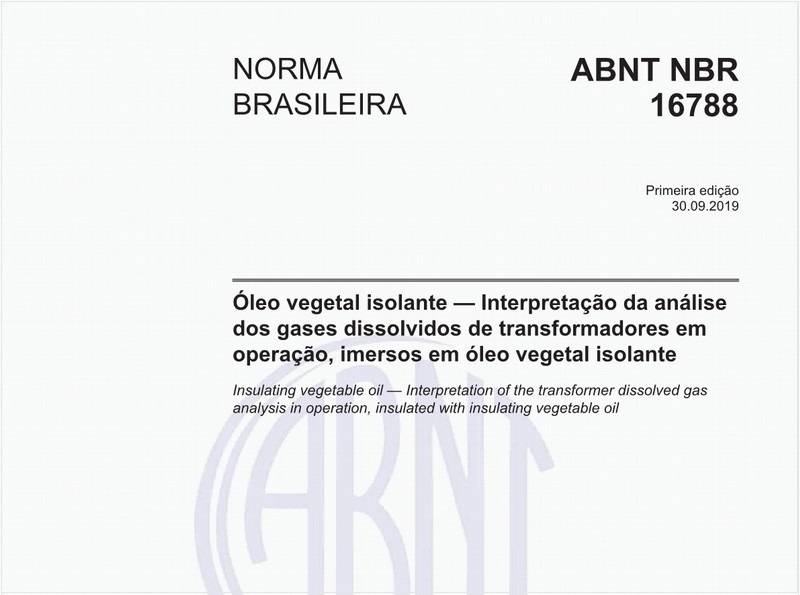 Óleo vegetal isolante - Interpretação da análise dos gases dissolvidos de transformadores em operação, imersos em óleo vegetal isolante