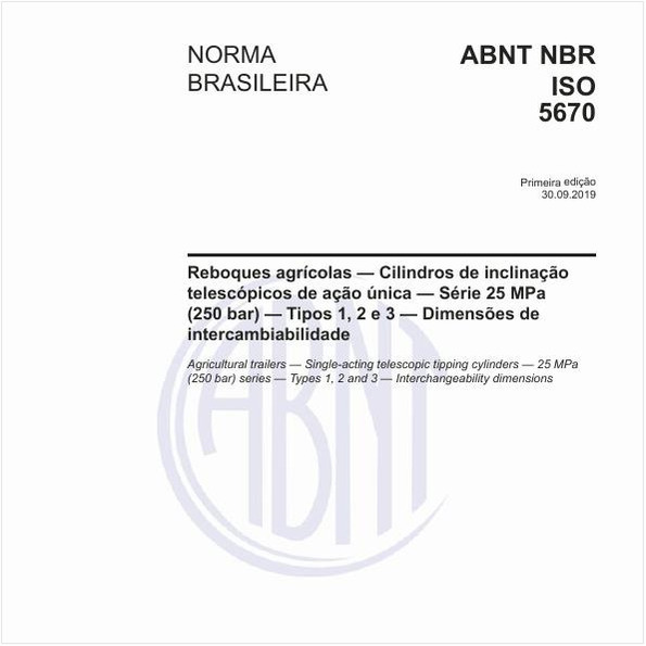 Reboques agrícolas - Cilindros de inclinação telescópicos de ação única - Série 25 MPa (250 bar) - Tipos 1, 2 e 3 - Dimensões de intercambiabilidade