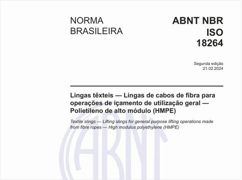 Lingas têxteis — Lingas de cabos de fibra para operações de içamento de utilização geral — Polietileno de alto módulo (HMPE)