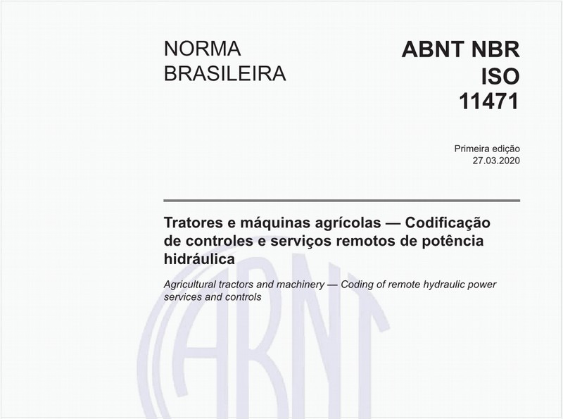 Tratores e máquinas agrícolas - Codificação de controles e serviços remotos de potência