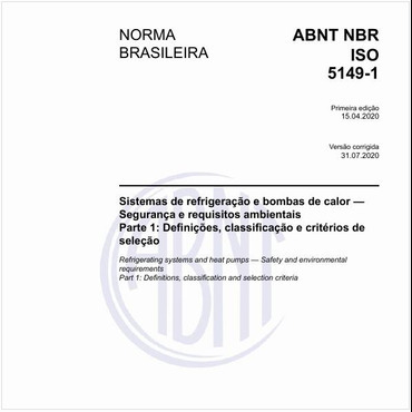 ABNT NBR ISO 5149-1 NBRISO5149-1 Sistemas de refrigeração e bombas