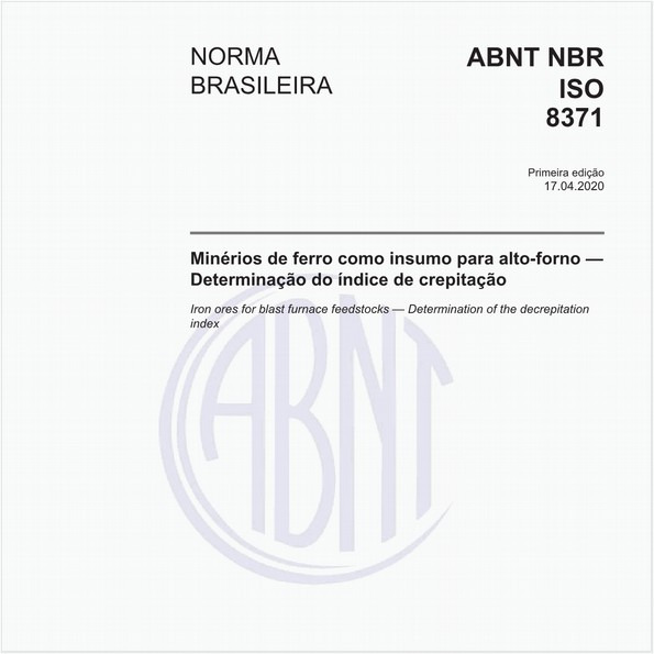 Minérios de ferro como insumo para alto-forno — Determinação do índice de crepitação