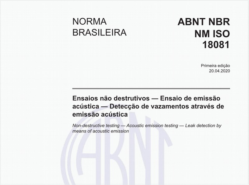 Ensaios não destrutivos — Ensaio de emissão acústica — Detecção de vazamentos através de emissão acústica
