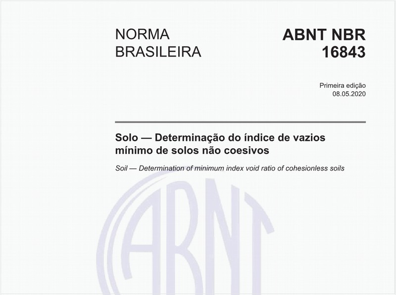 Solo — Determinação do índice de vazios mínimo de solos não coesivos