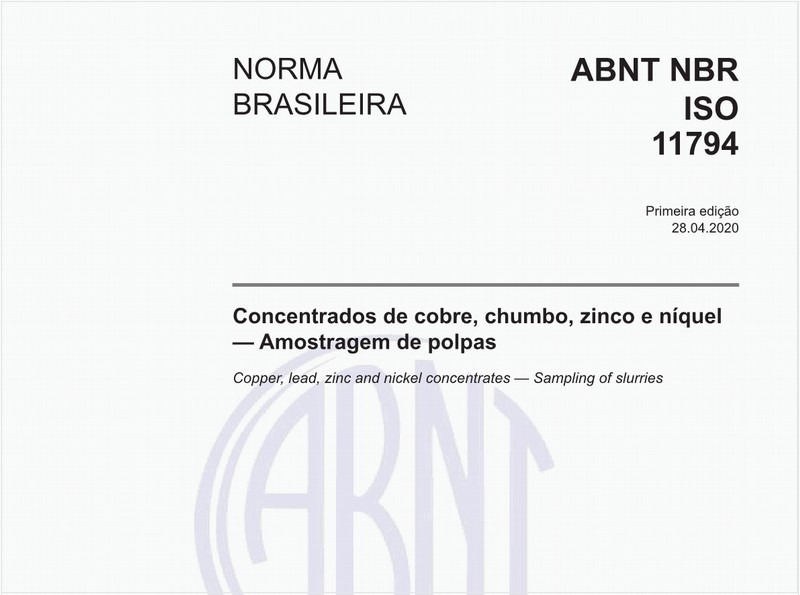 Concentrados de cobre, chumbo, zinco e níquel — Amostragem de polpas