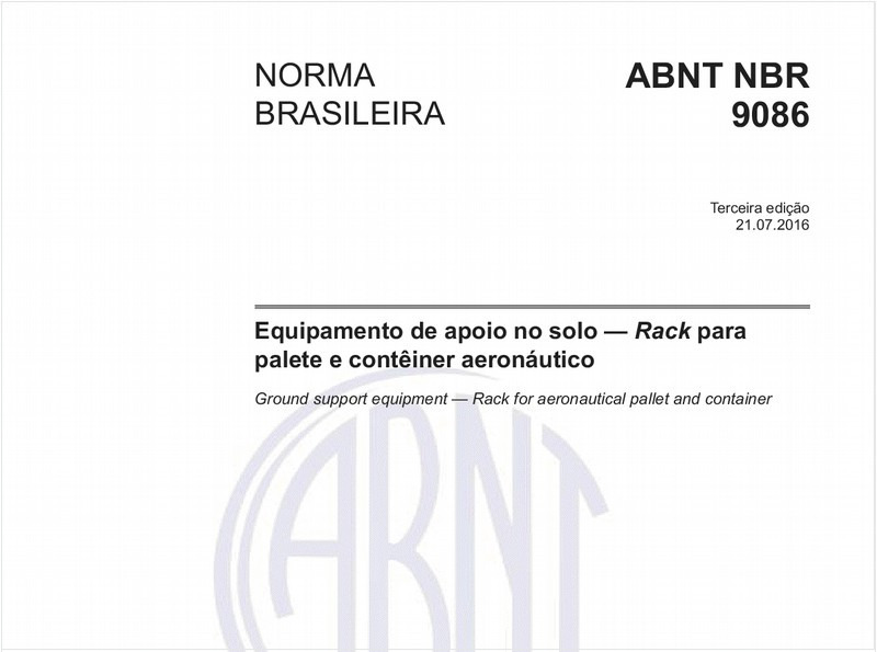 Equipamento de apoio no solo — Rack para palete e contêiner aeronáutico