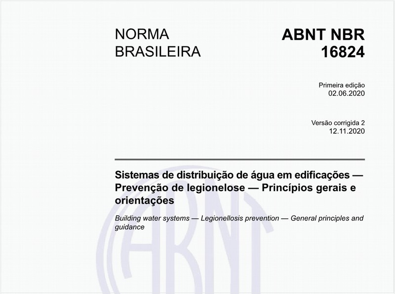 Sistemas de distribuição de água em edificações — Prevenção de legionelose — Princípios gerais e orientações