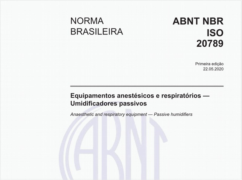 Equipamentos anestésicos e respiratórios — Umidificadores passivos