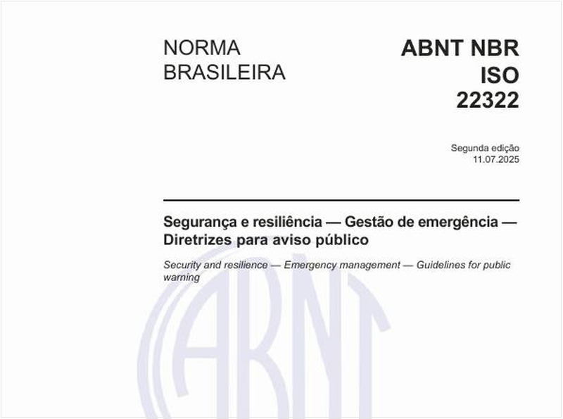 Segurança e resiliência — Gestão de emergência — Diretrizes para aviso público