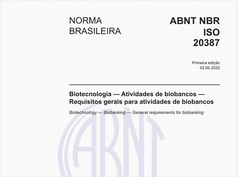 Biotecnologia — Atividades de biobancos — Requisitos gerais para atividades de biobancos