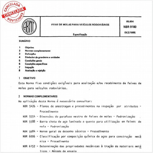 Feixe de molas para veículos rodoviários