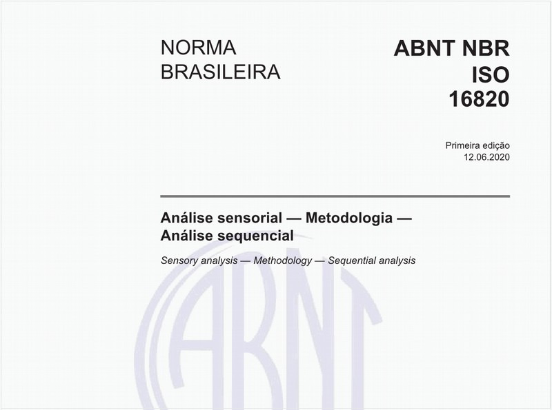 Análise sensorial — Metodologia — Análise sequencial