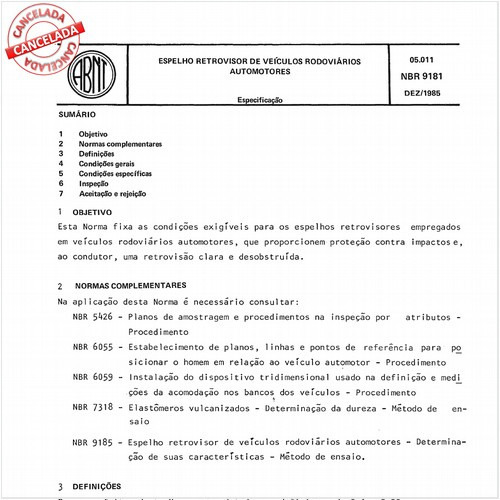Espelho retrovisor de veículos rodoviários automotores