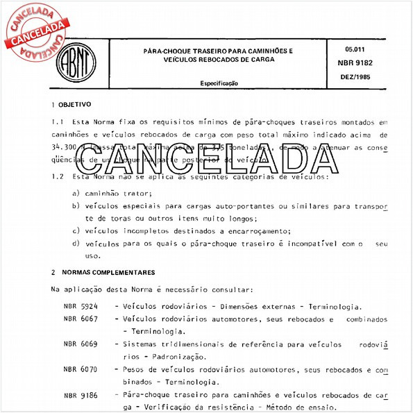 Pára-choque traseiro para caminhões e veículos rebocados de carga