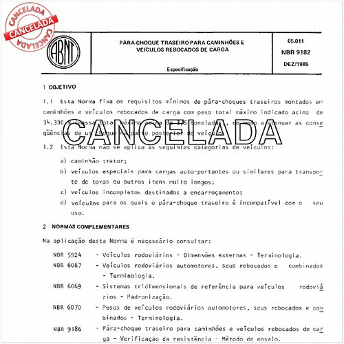 Pára-choque traseiro para caminhões e veículos rebocados de carga