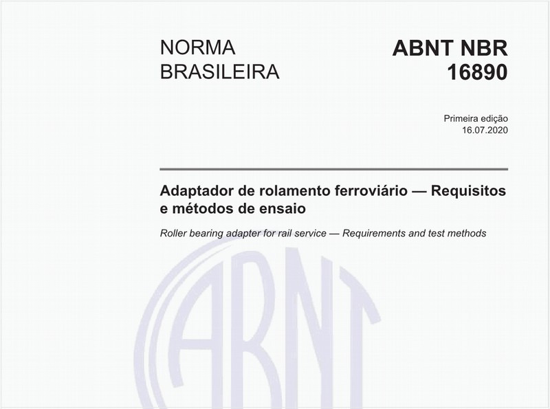 Adaptador de rolamento ferroviário — Requisitos e métodos de ensaio
