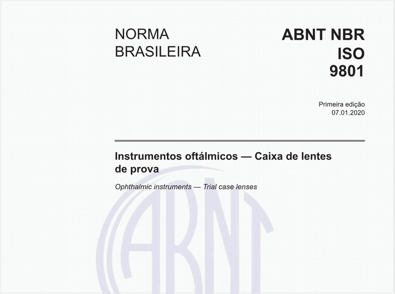 Instrumentos oftálmicos — Caixa de lentes de prova