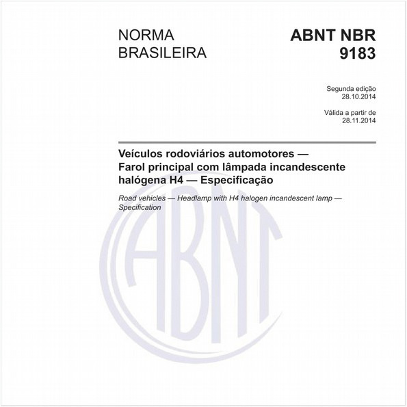 Veículos rodoviários automotores - Farol principal com lâmpada incandescente halógena H4 - Especificação