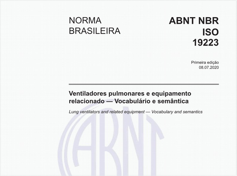 Ventiladores pulmonares e equipamento relacionado — Vocabulário e semântica