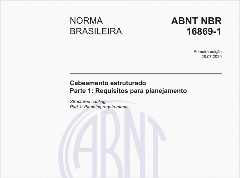 Cabeamento estruturado - Parte 1: Requisitos para planejamento