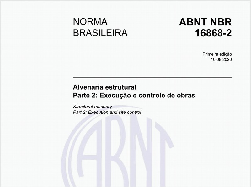 Alvenaria estrutural - Parte 2: Execução e controle de obras