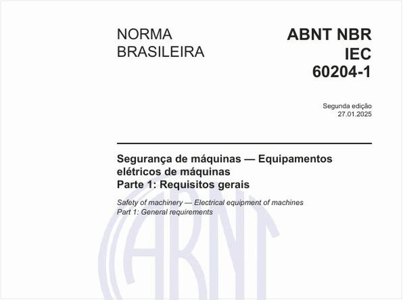 Segurança de máquinas - Equipamentos elétricos de máquinas - Parte 1: Requisitos gerais