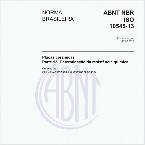 Placas cerâmicas - Parte 13: Determinação da resistência química