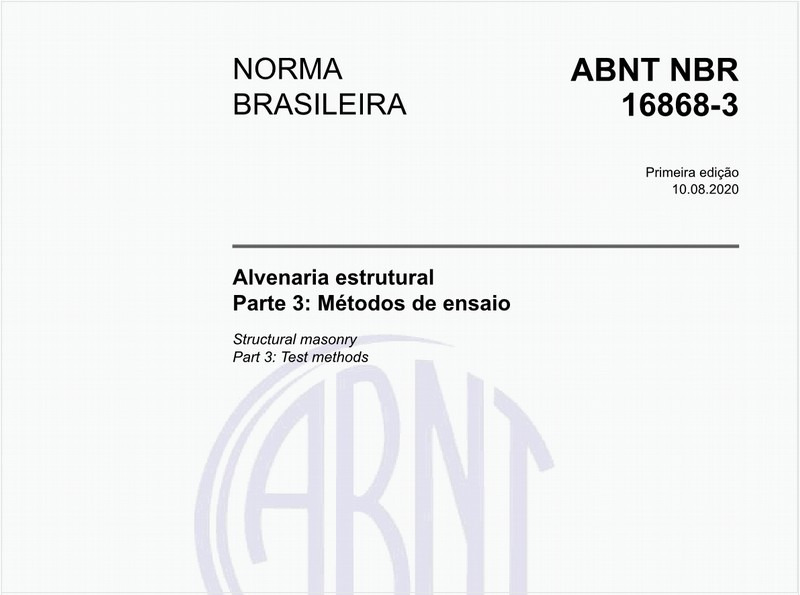 Alvenaria estrutural - Parte 3: Métodos de ensaio